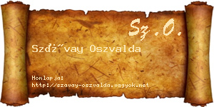 Szávay Oszvalda névjegykártya
